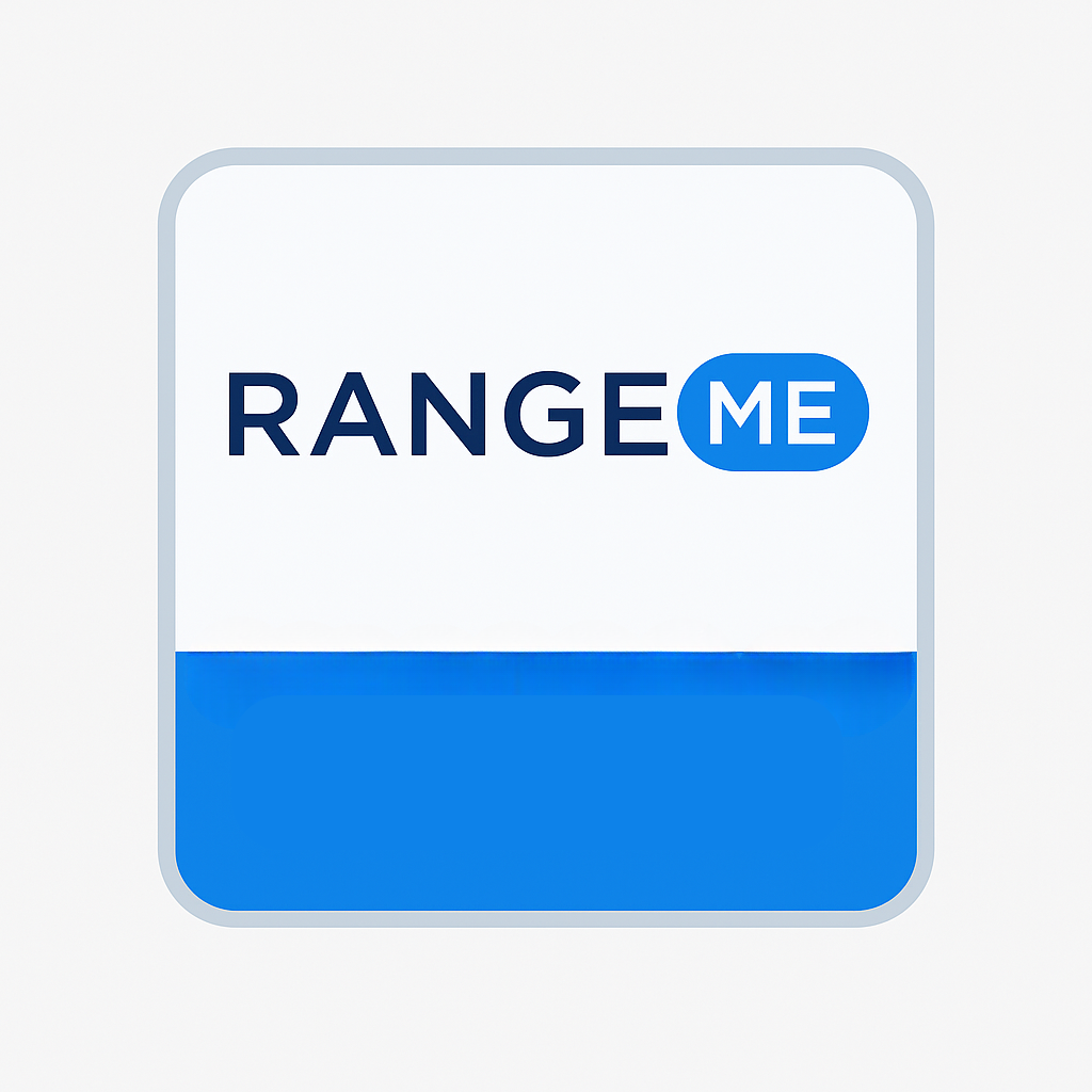 Logo of RANGEME on a white background