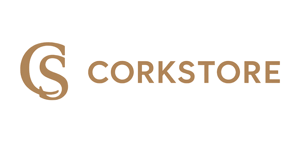 Logo of Corkstore with a stylized 'CS' on a white background